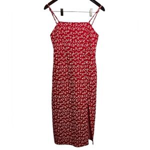 Zara red floral midi dress, size Medium